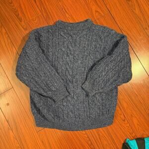 Vintage Aran Cable Chunky Thick Knit Fisherman Knit Sweater Medium Pure Wool